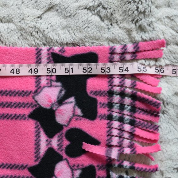 Dogs Hearts Cute Pink and Black Plaid Scarf Tags removed Medium thicknes… - Picture 4 of 4